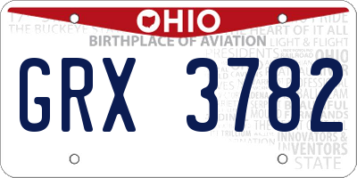 OH license plate GRX3782