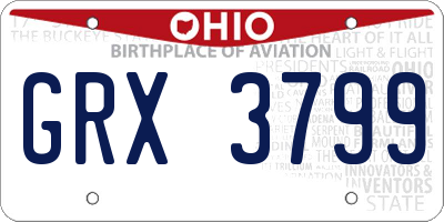 OH license plate GRX3799
