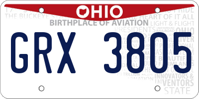 OH license plate GRX3805