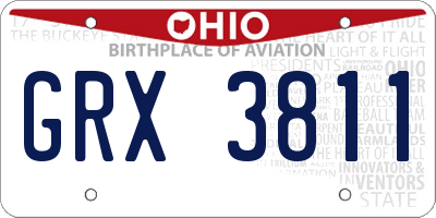 OH license plate GRX3811