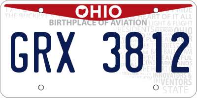 OH license plate GRX3812