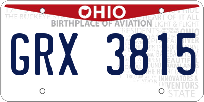 OH license plate GRX3815