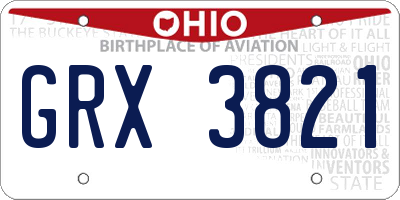 OH license plate GRX3821
