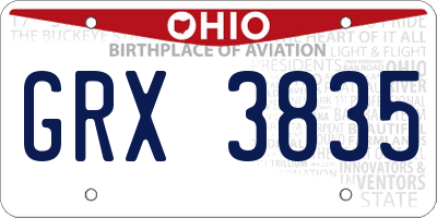 OH license plate GRX3835