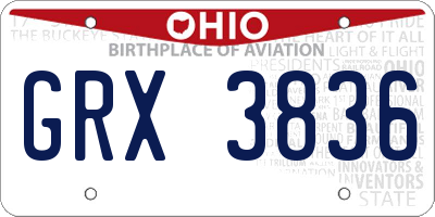 OH license plate GRX3836