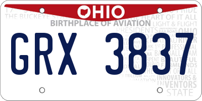 OH license plate GRX3837