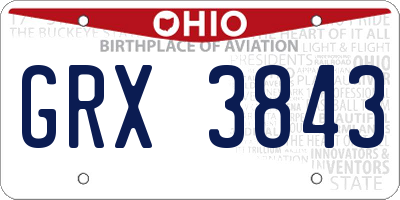 OH license plate GRX3843