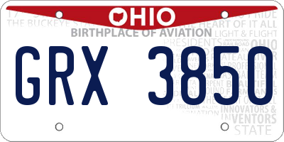 OH license plate GRX3850
