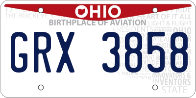 OH license plate GRX3858