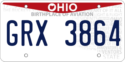 OH license plate GRX3864