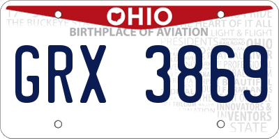 OH license plate GRX3869