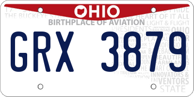 OH license plate GRX3879