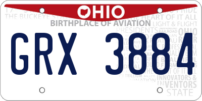 OH license plate GRX3884