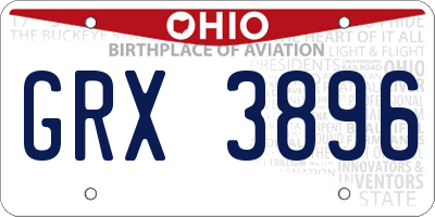 OH license plate GRX3896