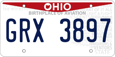 OH license plate GRX3897