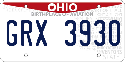 OH license plate GRX3930