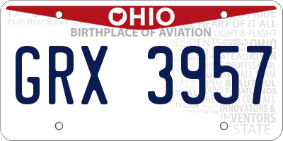 OH license plate GRX3957
