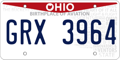 OH license plate GRX3964