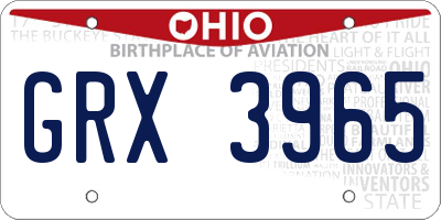 OH license plate GRX3965