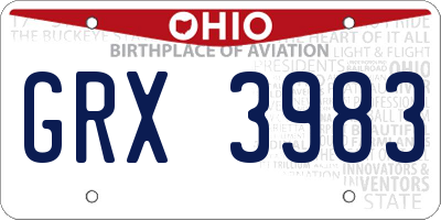 OH license plate GRX3983