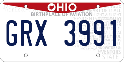 OH license plate GRX3991