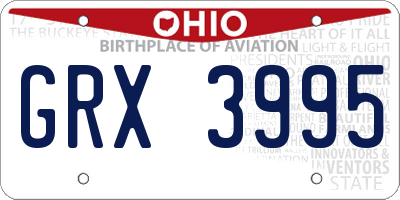 OH license plate GRX3995