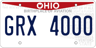 OH license plate GRX4000