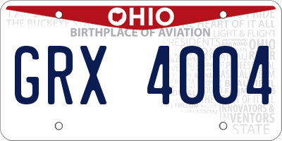 OH license plate GRX4004