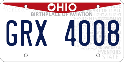 OH license plate GRX4008