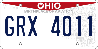 OH license plate GRX4011