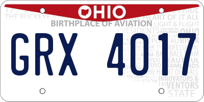 OH license plate GRX4017