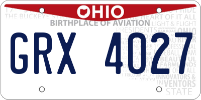 OH license plate GRX4027