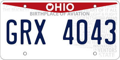 OH license plate GRX4043