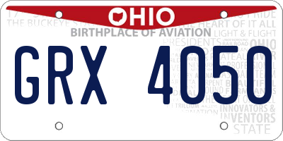 OH license plate GRX4050