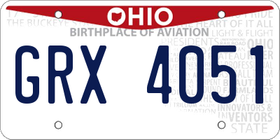 OH license plate GRX4051