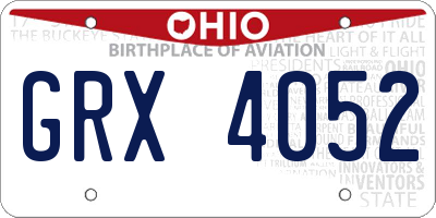 OH license plate GRX4052