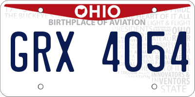 OH license plate GRX4054