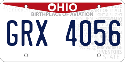 OH license plate GRX4056