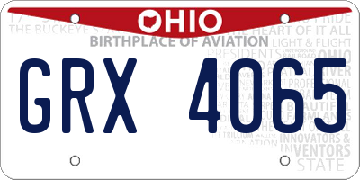 OH license plate GRX4065