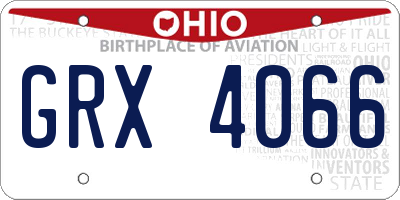OH license plate GRX4066