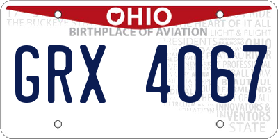 OH license plate GRX4067