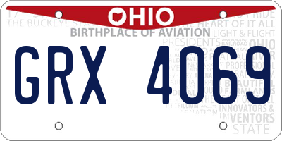 OH license plate GRX4069