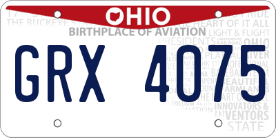OH license plate GRX4075