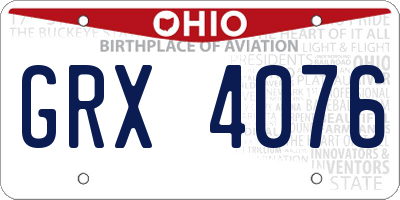 OH license plate GRX4076