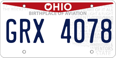 OH license plate GRX4078