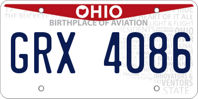 OH license plate GRX4086