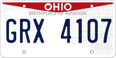 OH license plate GRX4107