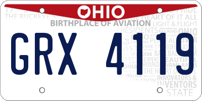 OH license plate GRX4119