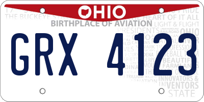 OH license plate GRX4123