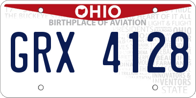 OH license plate GRX4128